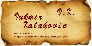 Vukmir Kalaković vizit kartica